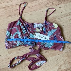 NWT. Cleobella floral crop top w/ tie. Size S.